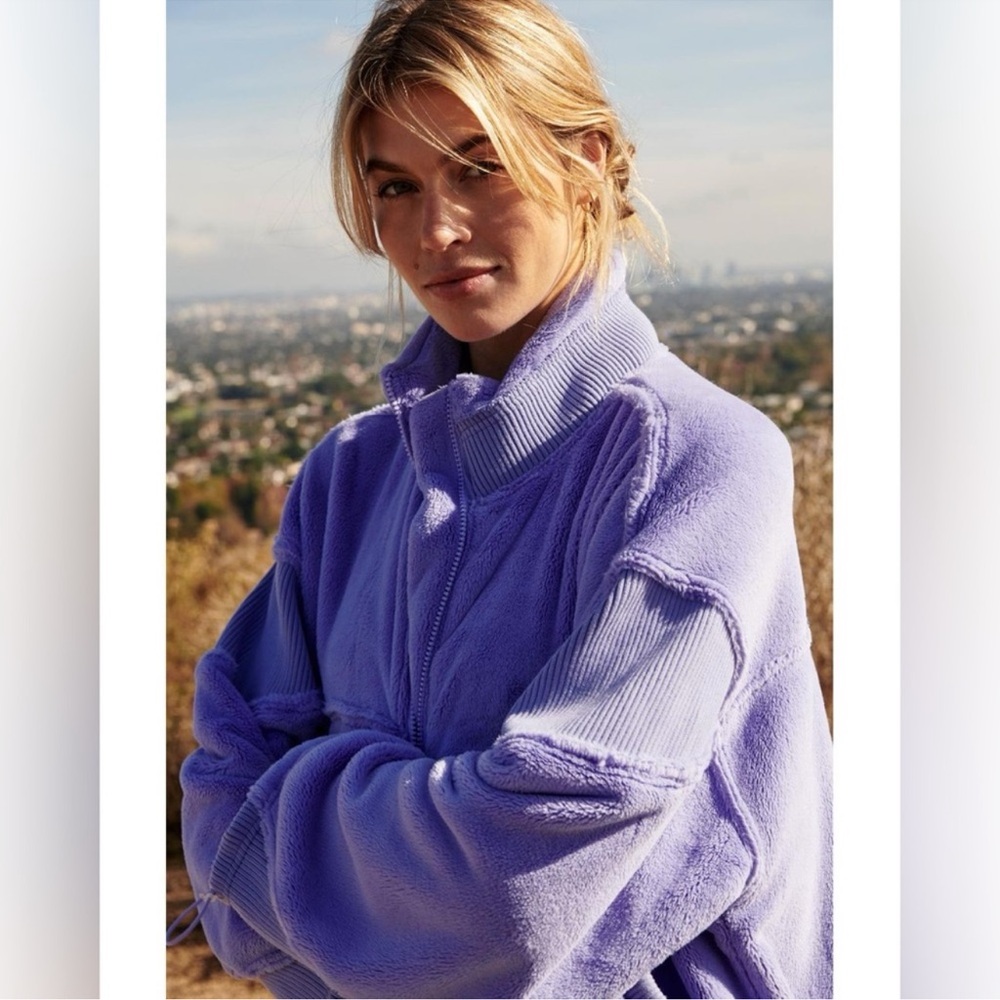 Free People Seeing Stars Fleece Teddy Jacket - Picture 2 of 8